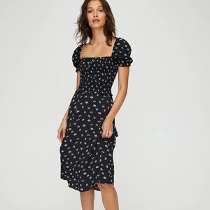 wilfred 2pc smocked blouse with midi skirt